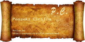 Peszeki Cirilla névjegykártya